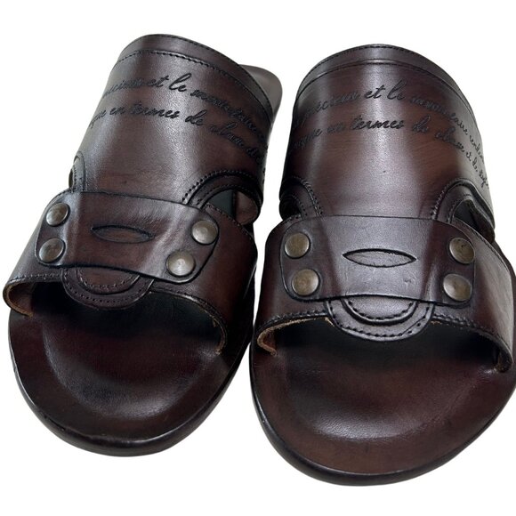 Giulio Men’s Italian Leather Coffee Brown Sandals Shoes main image 4